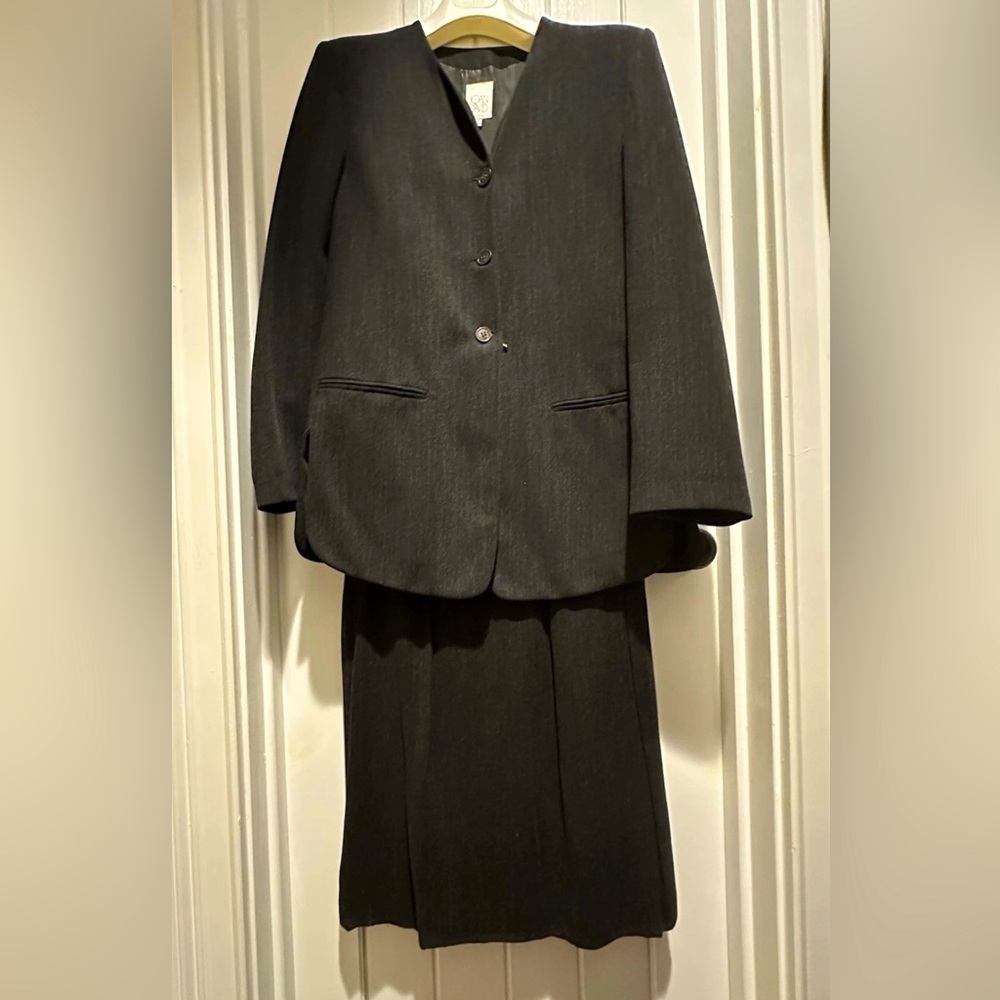 Joan And David Suit Women’s Size 8 Charcoal Lightweight Vintage Made In Italy